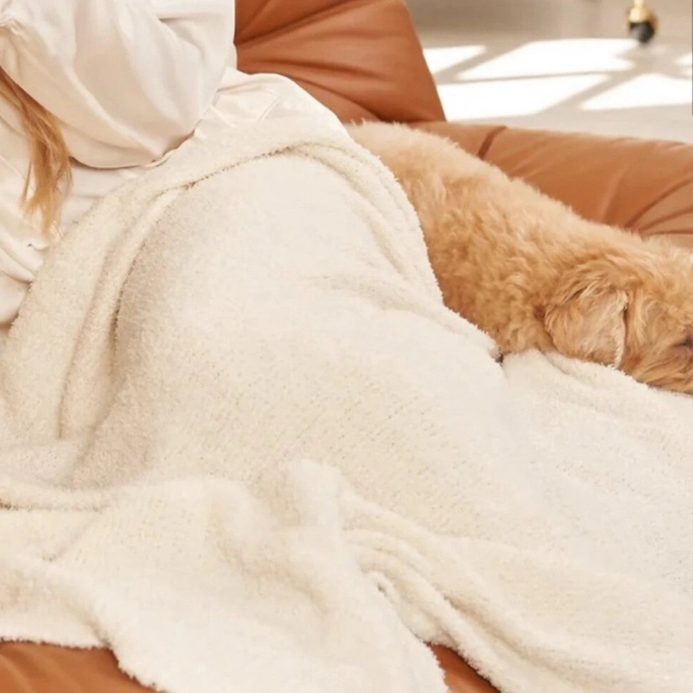 Rachel Mariam The Cloud 40” x 50” Soft And Cozy Throw In Ivory - Picture 2 of 8